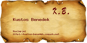 Kustos Benedek névjegykártya