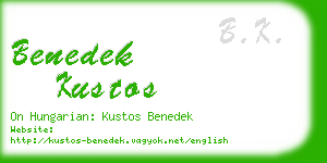 benedek kustos business card